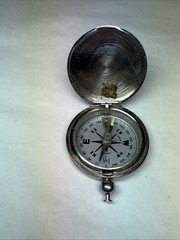 7 Vintage Japan Compass Pocket Wrist Pin On Hunting Hiking Glow In Dark ATCO