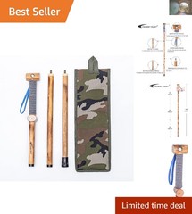 3-Piece Detachable Hardwood Hiking Stick with Compass – 48 Inches Elegant Design