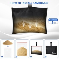 Yexcend 4 Packs Boat Cover Sand Bag Mooring Kit, 600D Marine Grade Polyester…