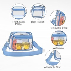 Clear Bag for Stadium Events Clear Sports Fan Handbags Purses Medium Sky Blue