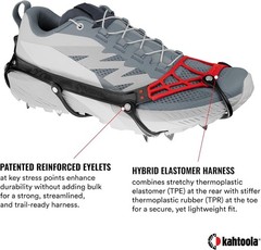Kahtoola GHOST ULTRALIGHT MICROspikes Winter Traction, Ice Grips – SMALL, LAVA