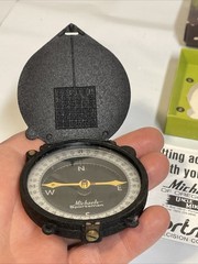 1970 Era Uncle Mike’s Sportsman Precision Black Crackle Finish Compass NIB NOS
