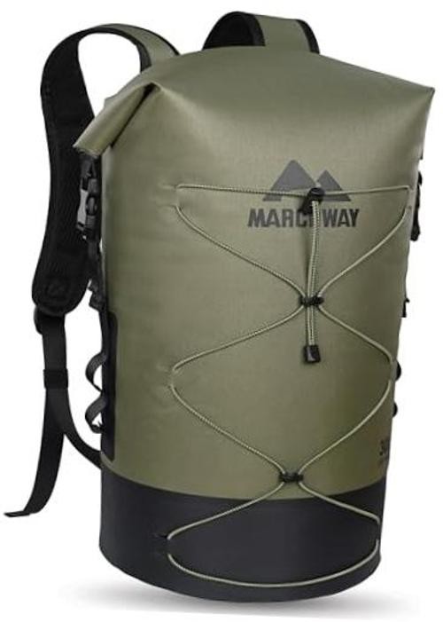 Floating Roll Top Dry Bag, Flexible Lightweight TPU Waterproof 30L Green