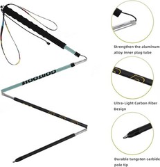 Ultra Light Carbon Fiber Trekking Poles | Collapsible for Hiking (1-PCS)