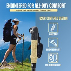 Tactical Trekking Pole Aluminum LED Survival Tools