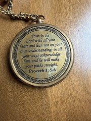 Brass Engraved Compass Aged “Trust In The Lord” Psalms 3:5-6 – Wooden Gift Box