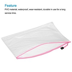 Pink A3 Size Plastic Zipper Bags – Mesh File Pouch – A3 Size