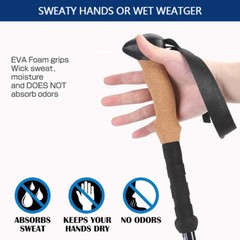 2Pack Trekking Walking Hiking Sticks Poles Adjustable Alpenstock Anti-shock Cane