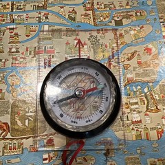 Clear VINTAGE Map Reading Compass Well Made In TAIWAN Hiking, Engineering Scouts