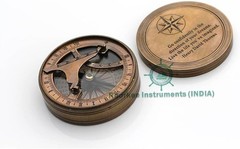 Handmade Brass Sundial Compass – Thoreau Dream Chaser Quote – Go Confidently in
