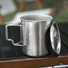 Titanium Camping Mug Portable Coffee Cup 450ml Capacity Smooth Rim Design