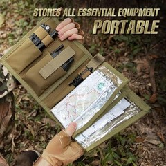 Map Case, Military Map Protector, Water-Resistant Map Pouch Holder for Tan