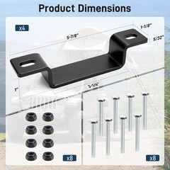 Roof Top Tent Mounting Clamp 4pcs U Bracket for Jeep Roof Rack Rustproof