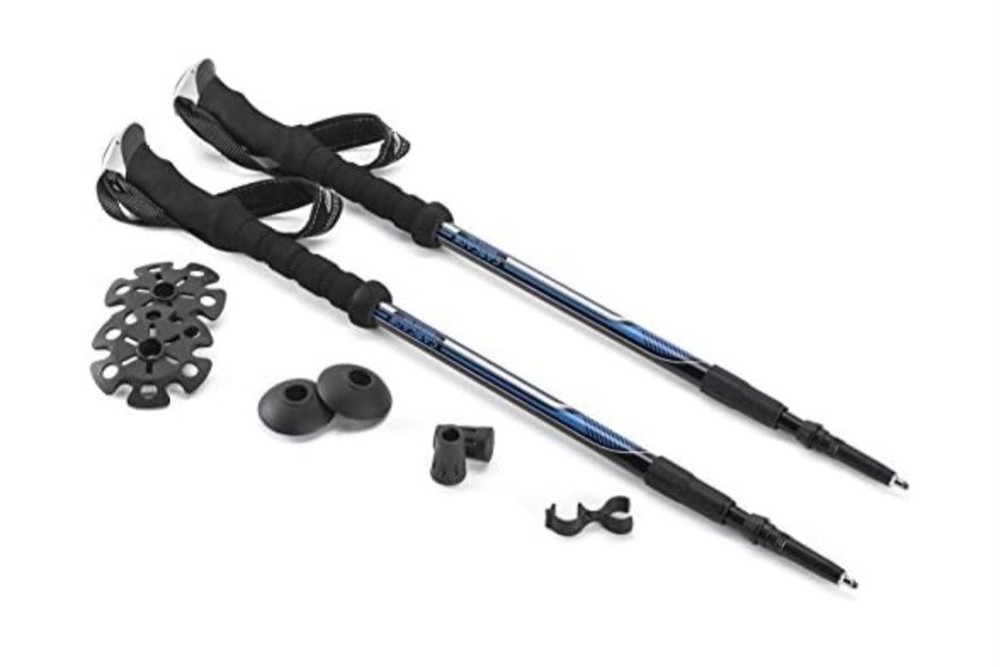 Brand New Cascade Mountain Tech Trekking Poles, Twist Blue EVA One Size