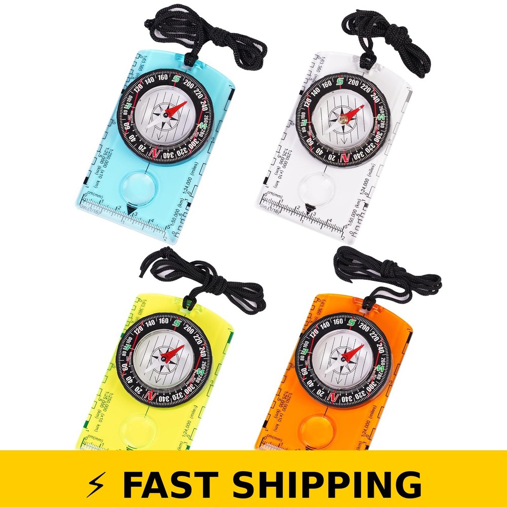 RLXMARTD Outdoor Compass 4 Pcs Multifunctional Waterproof Navigation