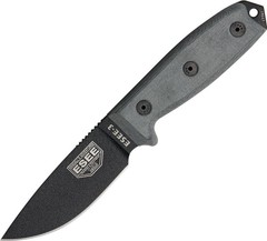 ESEE 8.25″ Model 3 Standard Fixed Blade Black Linen Micarta Handle Knife 3PBMB