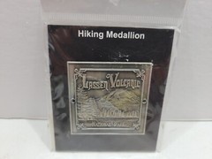 Lassen Volcanic National Park Metal Hiking Medallion with Sharp Points – Silver