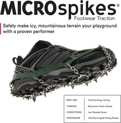 Kahtoola MICROspikes -snow, ice, trail hiking crampons – GREEN, LARGE