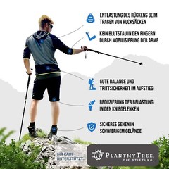 BAVA® Folding Walking Stick [36cm Folding Size] Various Attachments [Ultralight]