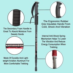 Collapsible Hiking Trekking Poles 2 Pack – Lightweight & Anti-Shock for All