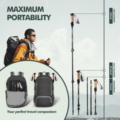 Nordic Walking Stick, TP1 Hiking Poles Retractable Lightweight 7075 Aluminum,…