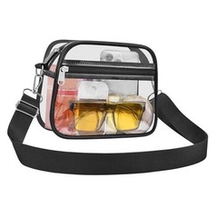 Clear Bag for Stadium Events Clear Sports Fan Handbags Purses with Large Black