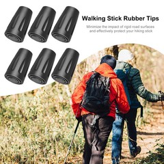 6X Reinforced Rubber Tip End Hammers Trekking Pole Hiking Walking Stick Cane