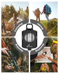 Accurate Lightweight Orienteering Compass with Strap & Case, Glow in Dark, Water