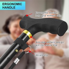 Folding Cane, Walking Poles with Adjustable Height, Canes for Men, Women and for