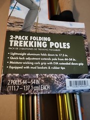 OZARK TRAIL Aluminum Folding Quick Lock 2 PC.Trekking / Hiking Poles W/Cork Grip