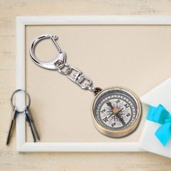 Keychain Compass, Pack of 2 Vintage Style Zinc Alloy Pocket Compass Navigatio…