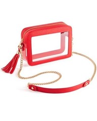 Clear Bag for Stadium Events – Stadium Approved Clear Purse Crossbody Bag Red