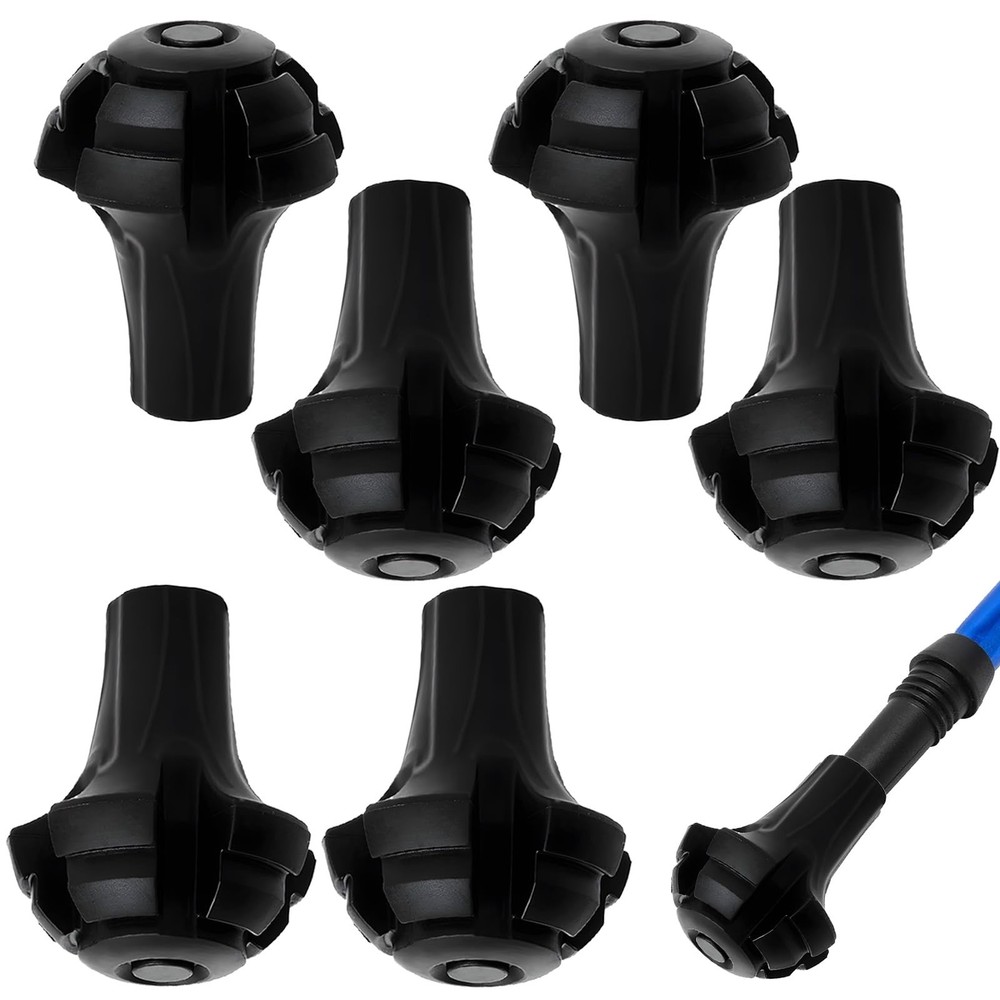 6 Pack Nordic Walking Poles Rubber Bumpers 3 Pairs Rubber Bumpers for Hiking Poles…