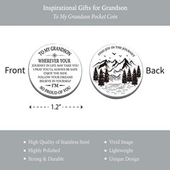 Grandson Gifts from Grandma Grandpa, Go Confidently Pocket Compass Engraved B…