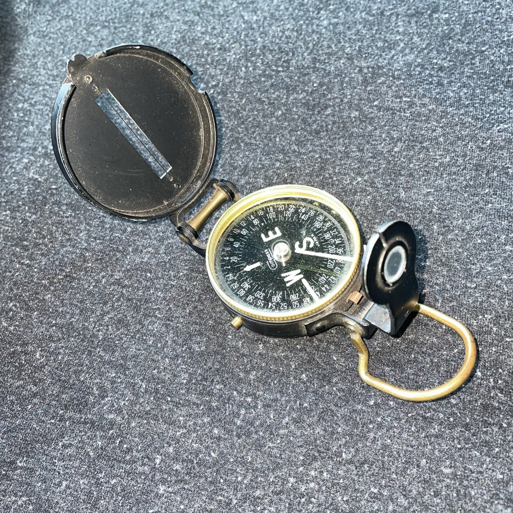 Vintage Engineer Lensatic Compass Pocket Sized Black Made Japan Hiking Hunting