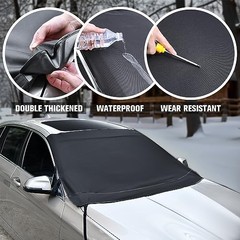 Extra Large Windshield Cover for Ice and Snow, Upgraded Thicken 71″*47″（Large)