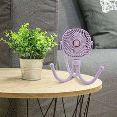 Portable Stroller Fan 8000mAh Battery 360 Degree Rotation LED Light 4 Speeds