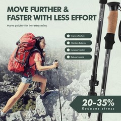 KINGGEAR Nordic Walking Stick – Lightweight Aluminum Trekking Poles 2 Pack