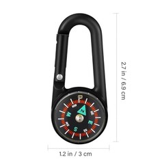 24pcs Mini Compass Keychain with Carabiner – Portable Clip-On for Hiking, Campin