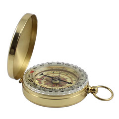 High Quality Camping Hiking Pocket Brass Golden Compass Portable Compass Navigat