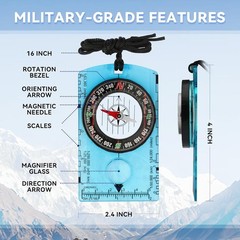 Compass Hiking Survival, Wilderness Survival Compass for Kids- Magnetic Gear …