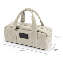 Reinforced Canvas Tent Peg Storage Bag with PVC Mesh Bottom 35x13x12cm