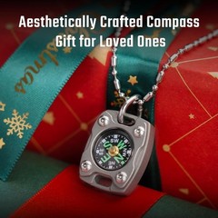 Elegant Titanium Compass Necklace – Handheld & Glow-in-the-Dark Inspired Design