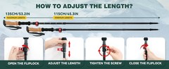 Carbon Fiber Trekking Poles 2-Pack – Lightweight Collapsible Hiking Sticks with