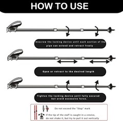 Retractable Trekking Pole Aluminum Alloy Walking Poles Portable Hiking Pole S…