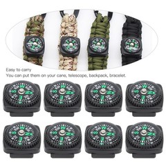 25Pcs/Pack Black Survival Bracelet Compass Umbrella Rope Accessories Outdoor