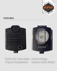 Durable Waterproof Military Compass with Luminous Display for Hiking Adventures