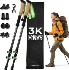 Trekology 3K Carbon Fiber Trekking Poles (210g) – Pair of Ultralight Hiking
