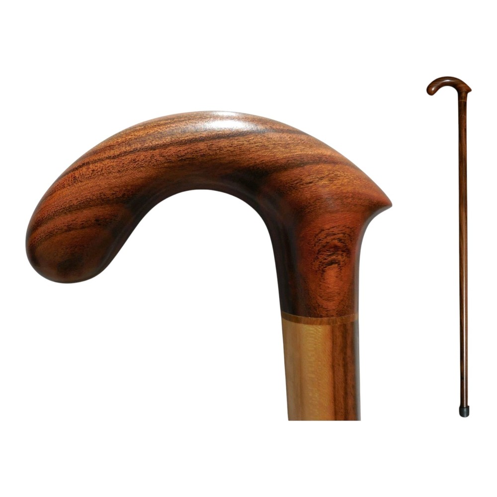 Wooden Walking Stick – Handcrafted Luxury Laurel Macho Wood Solid Cane Imported