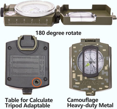 Military Lensatic Sighting Compass Waterproof Map Measurer Distance Calculator